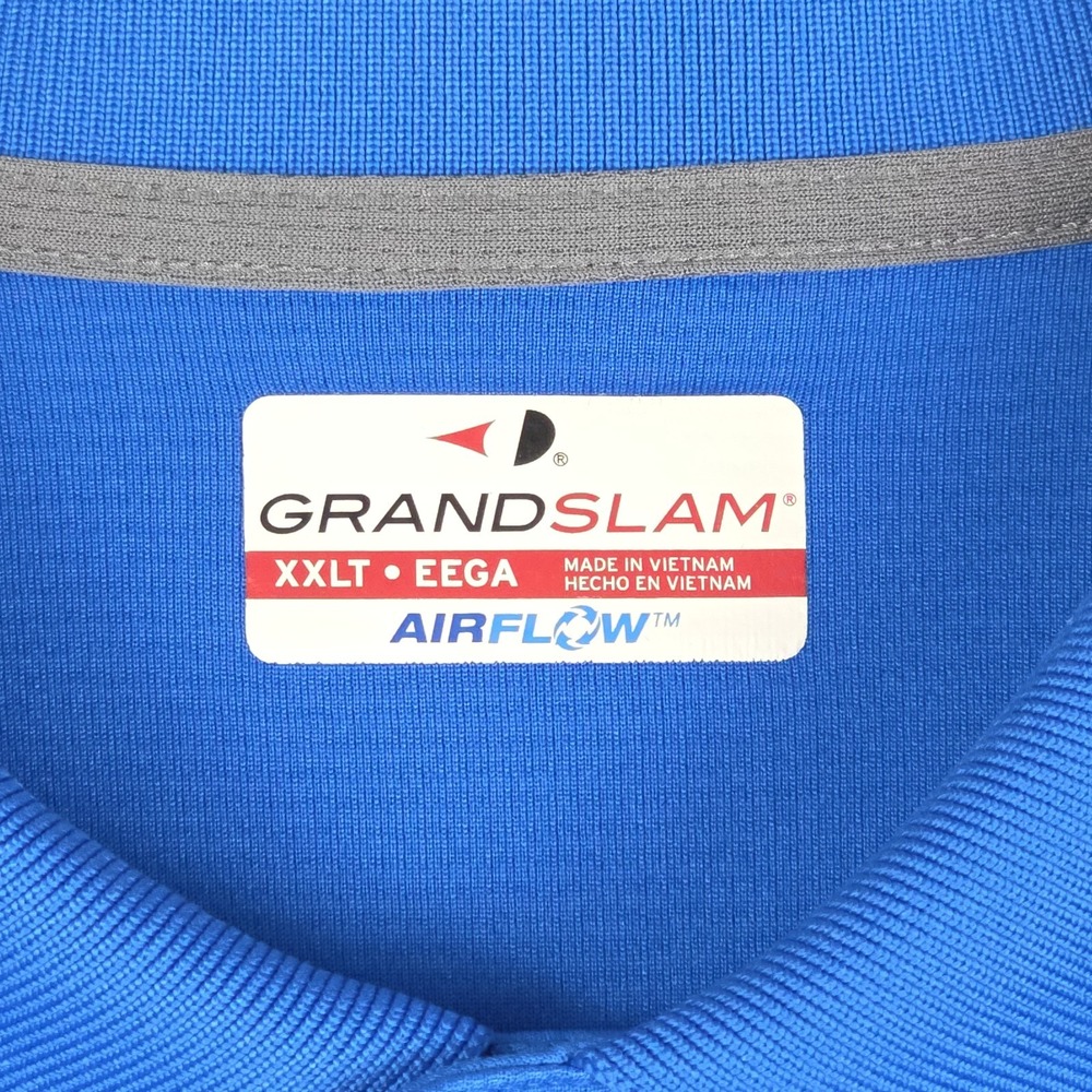 Grand Slam‎ Airflow Mens Golf Polo XXLT Vibrant Blue Short Sleeve Breathable - Picture 3 of 16